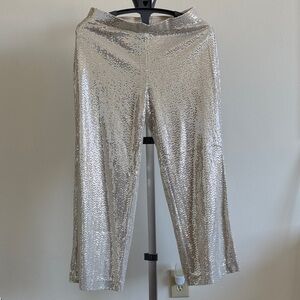 Anne Klein silver and white pants